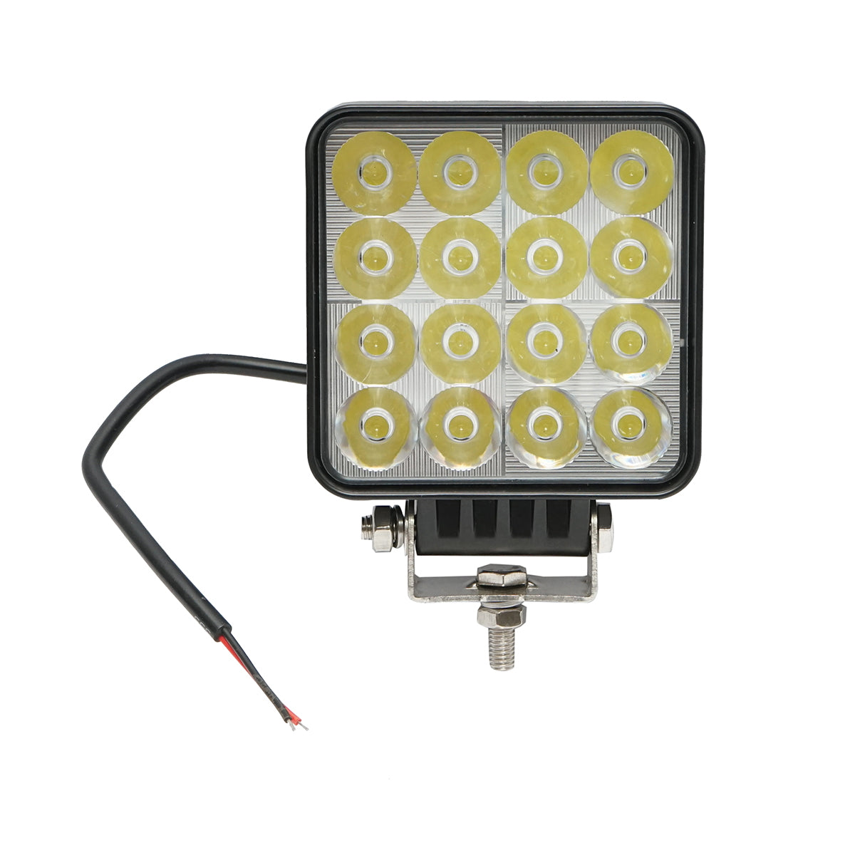 Square LED projector combo 12-80V, 42W aluminum housing 107x107x40mm